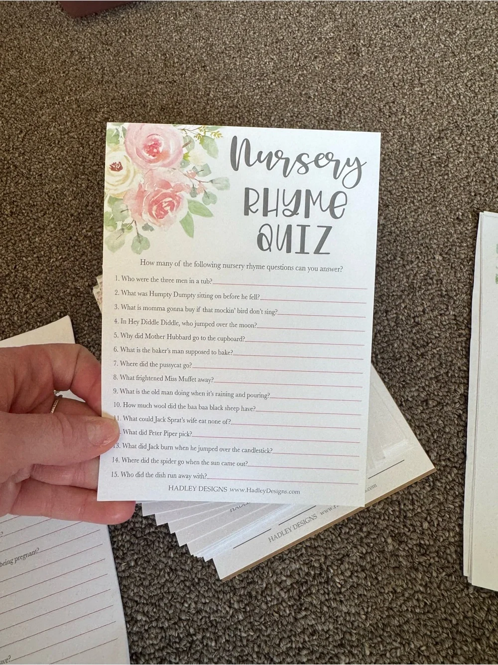 Pink Baby Shower Game Pack by Hadley Designs